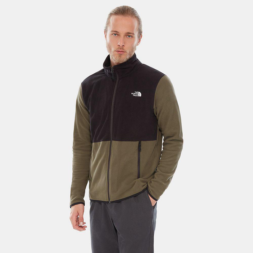 The North Face Tka Glacier Ανδρικα Μπουφάν Fleece - Πρασινο / Μαυρα (FVIK10345)